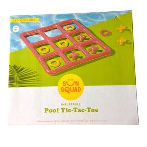 Sun Squad Inflatable Pool Tic-Tac-Toe Game 3 Feet 10 Inches Kids 3+ Pink Yellow
